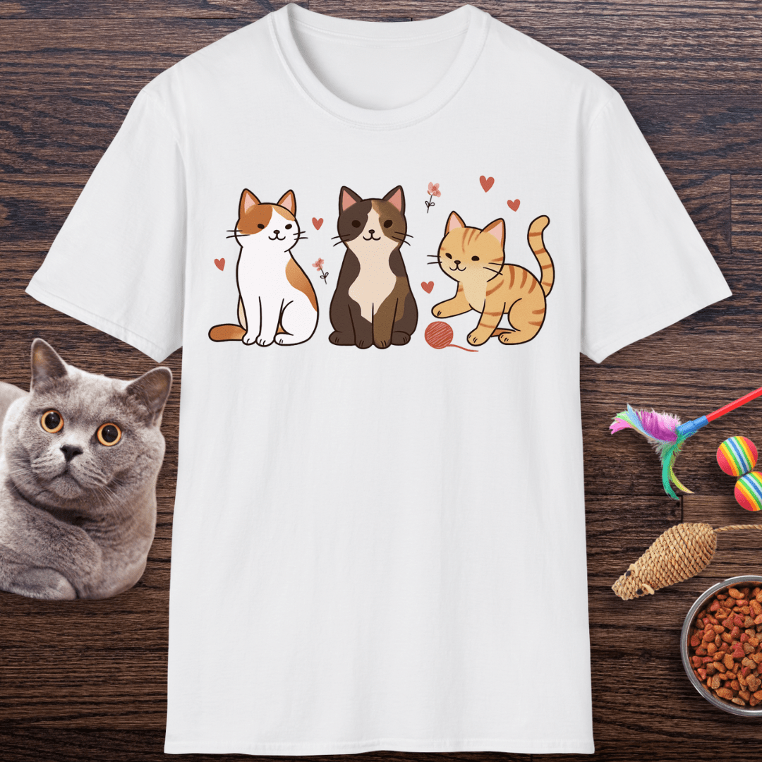 Three Cute Kitties with Yarn T-Shirt