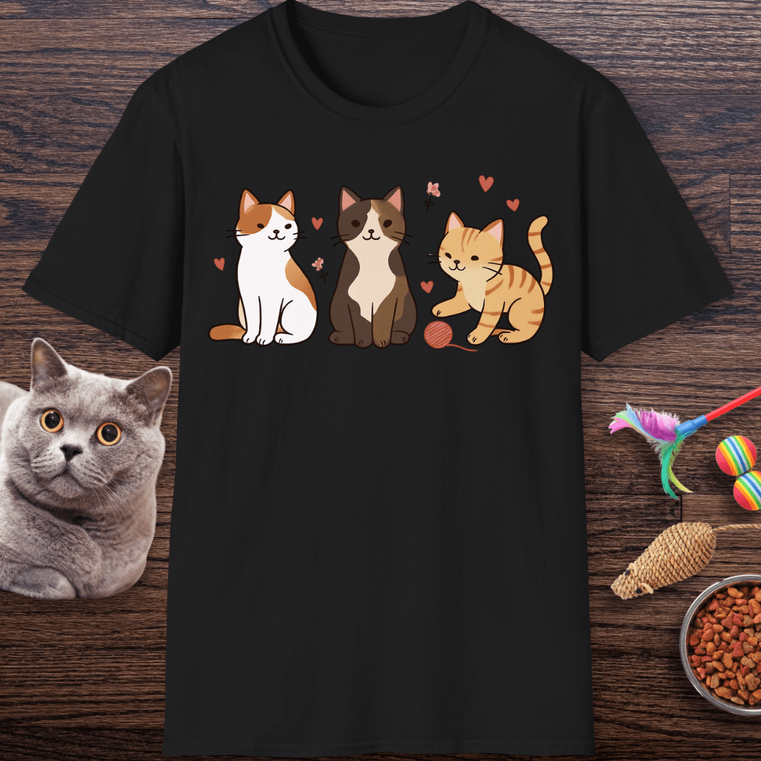 Three Cute Kitties with Yarn T-Shirt