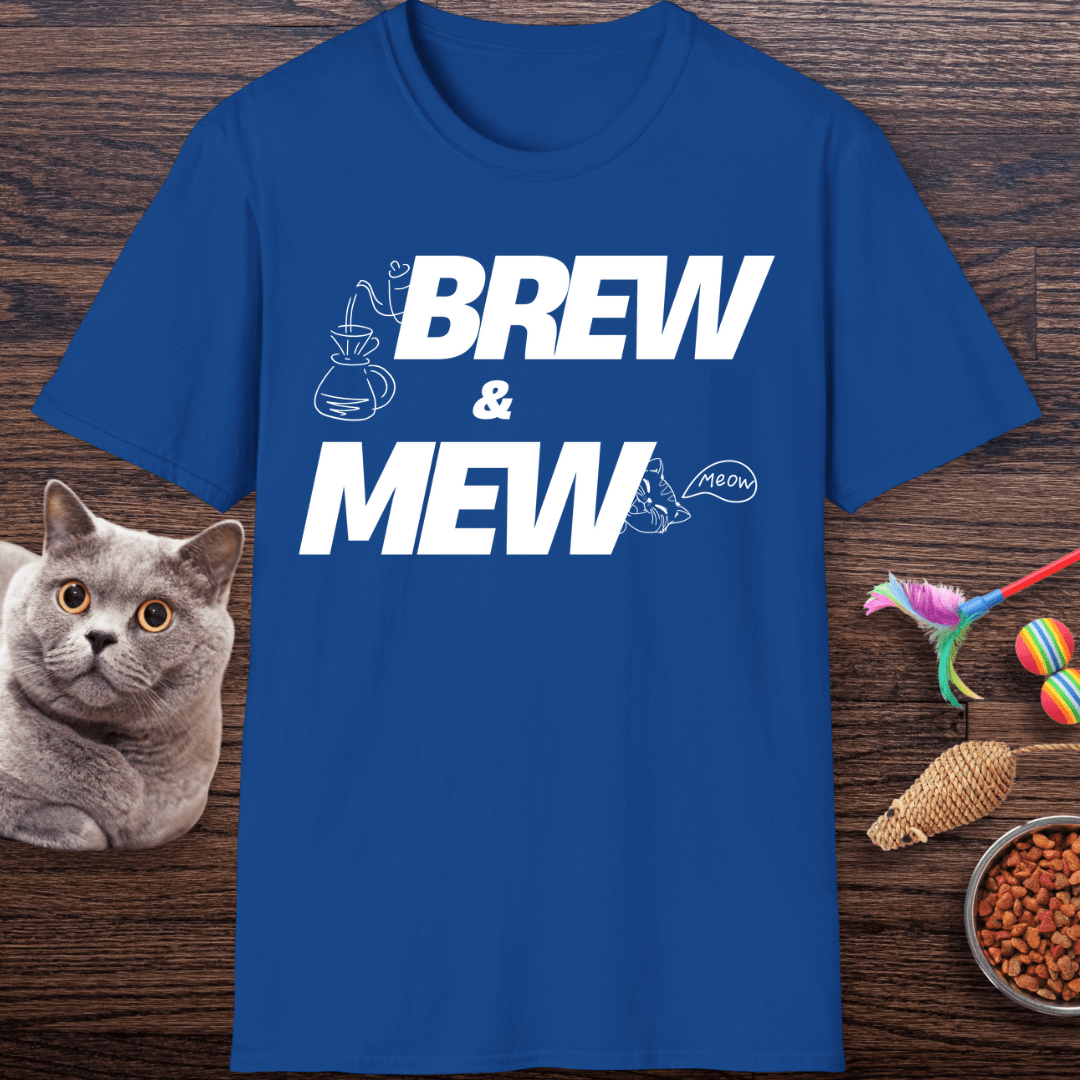 Brew and Mew Coffee Cat T-shirt