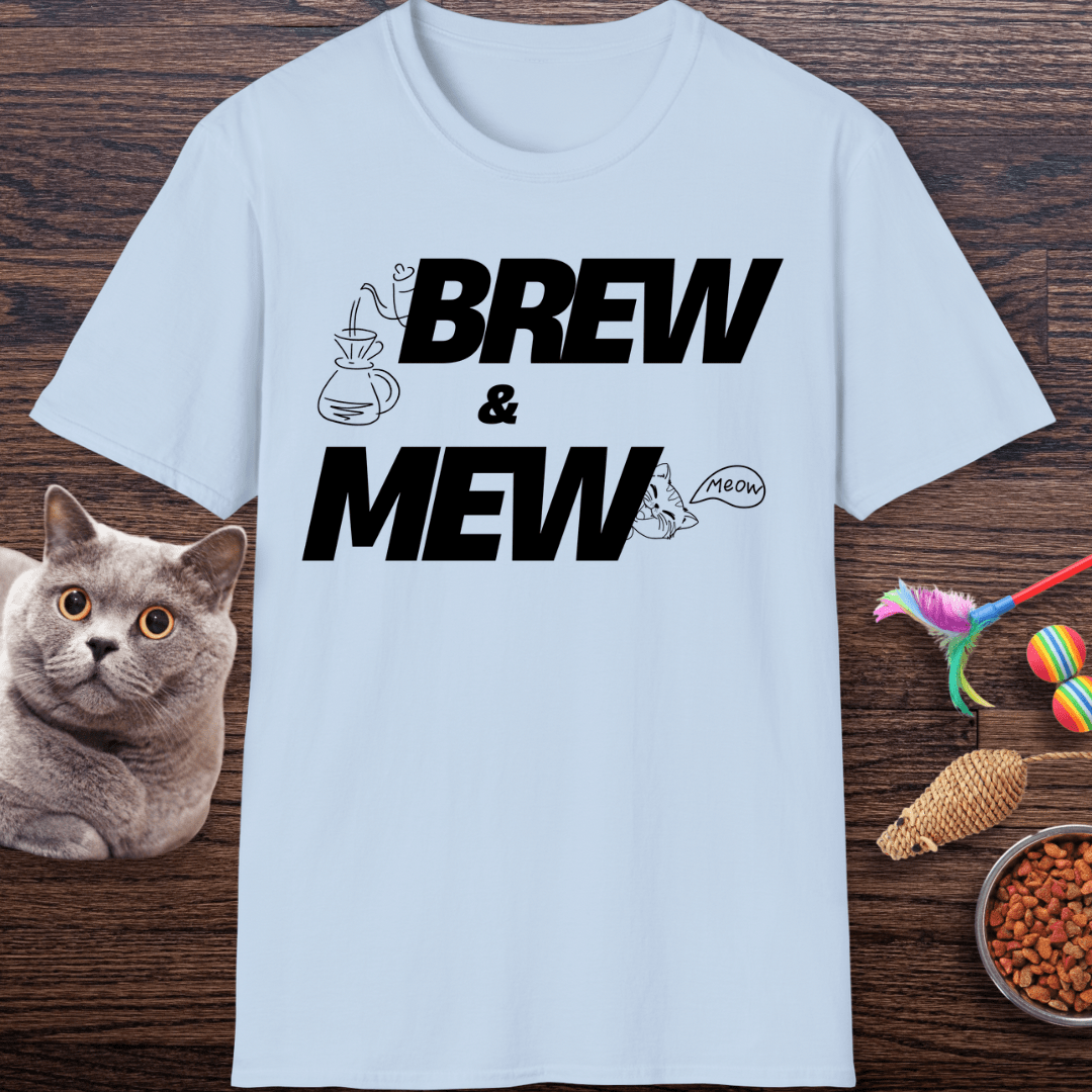 Brew and Mew Coffee Cat T-shirt
