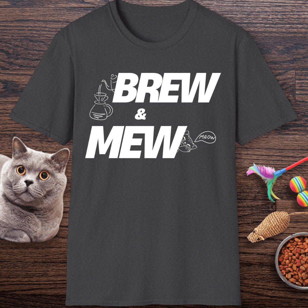 Brew and Mew Coffee Cat T-shirt