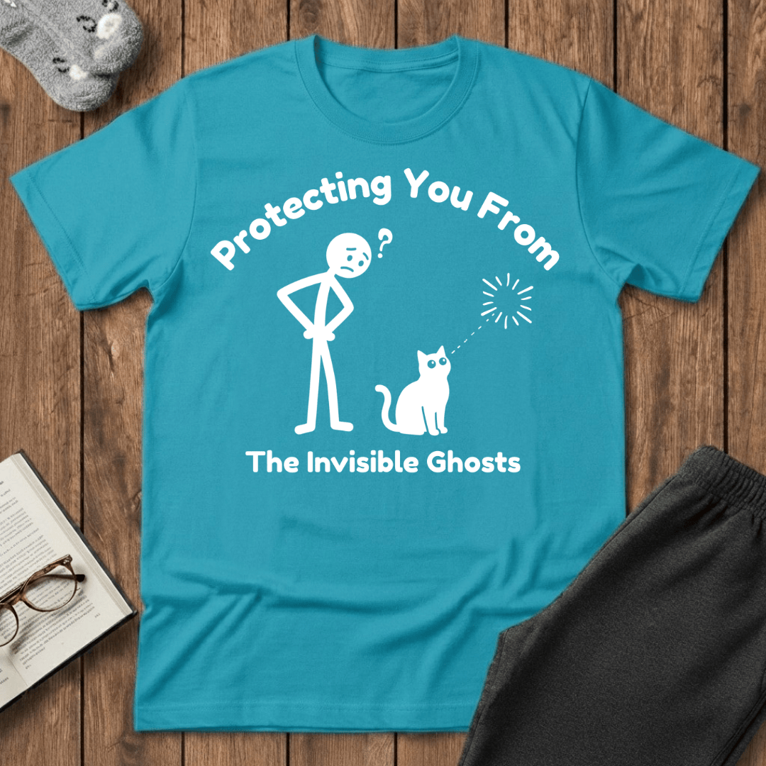 Protecting You From Ghosts Cat T-Shirt