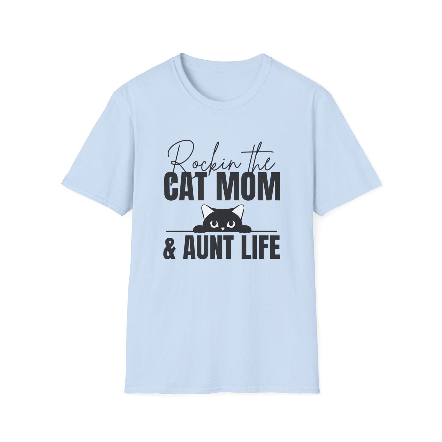 Rockin’ the Cat Mom & Aunt Life T-Shirt