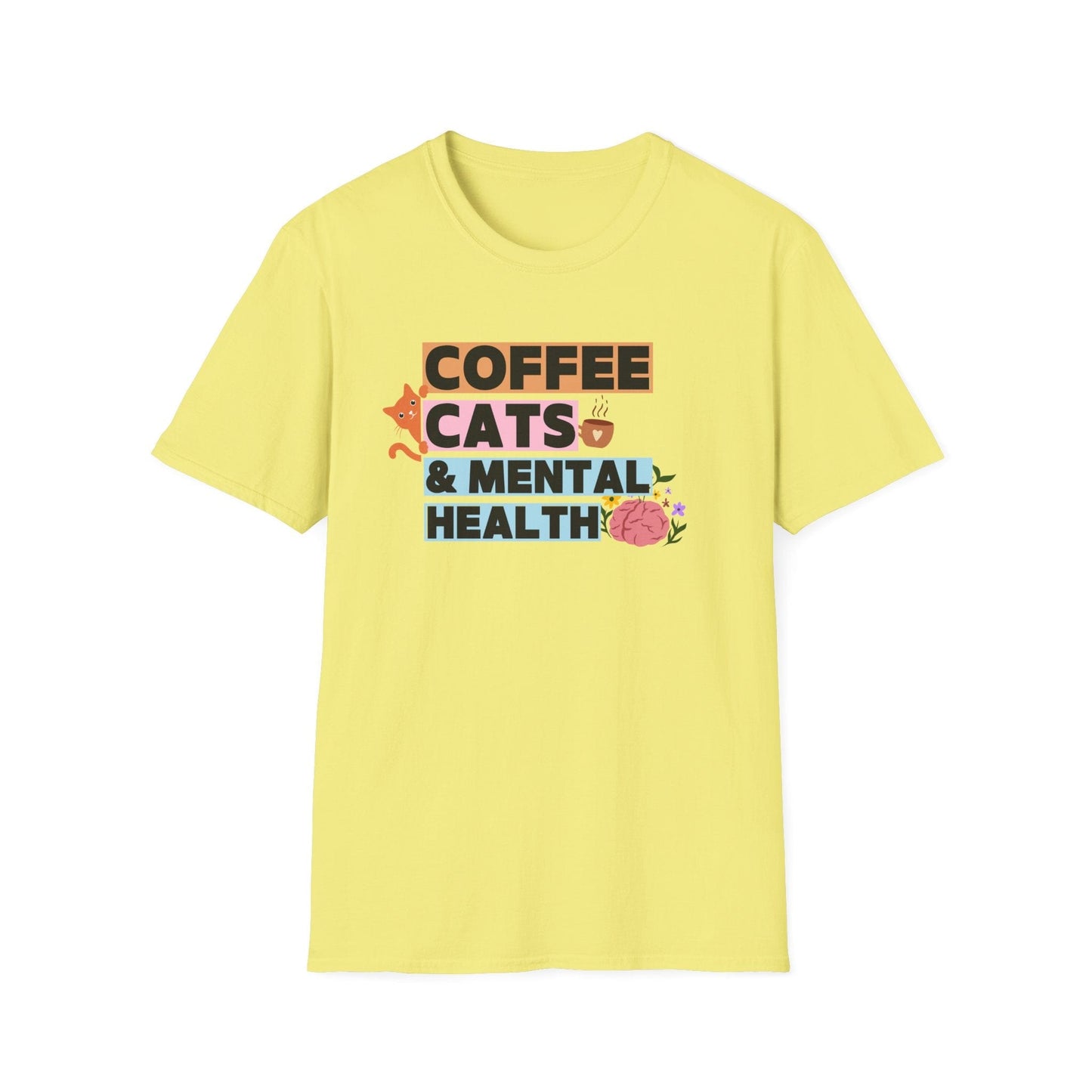 Coffee, Cats & Mental Health T-Shirt