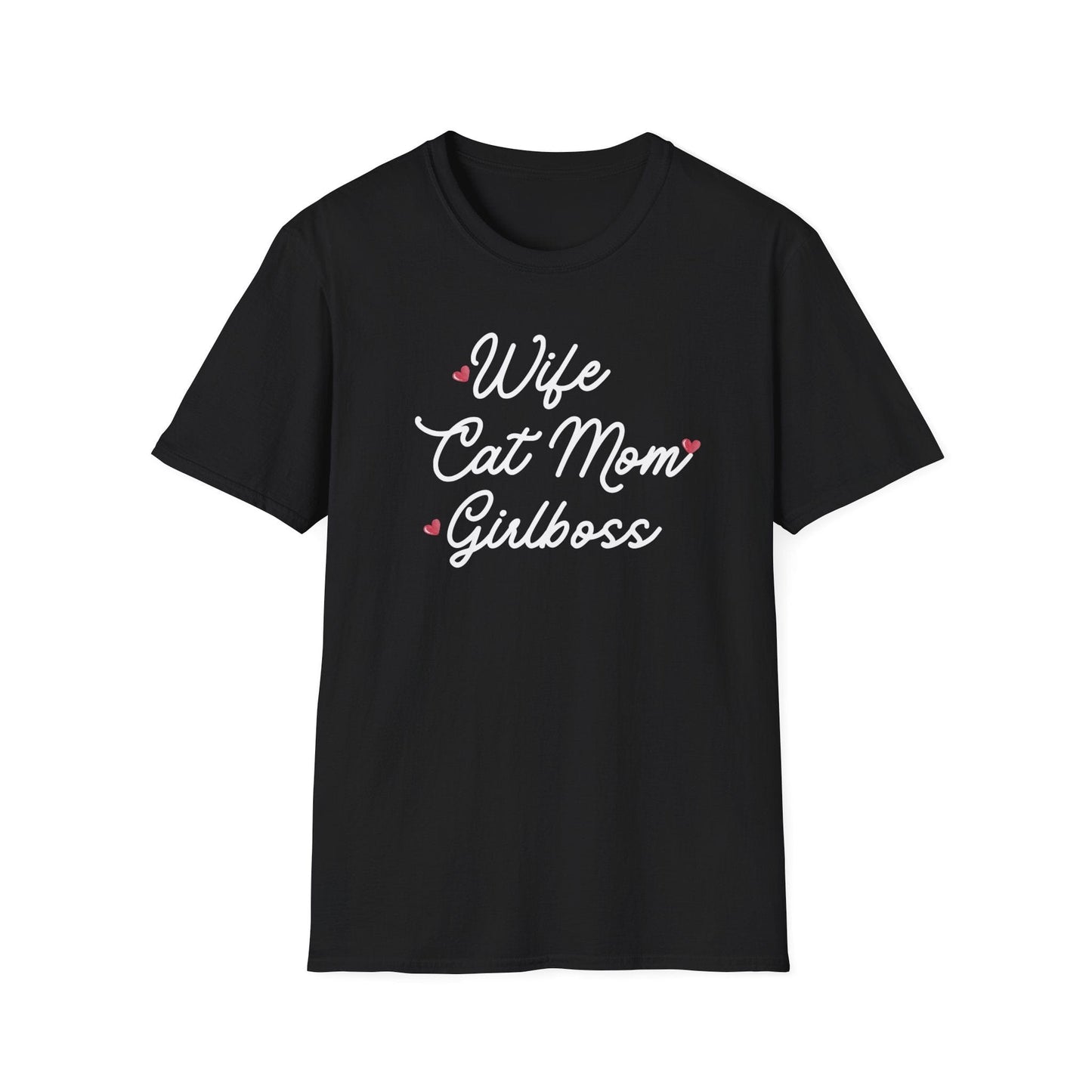 Wife Cat Mom Girlboss T-Shirt