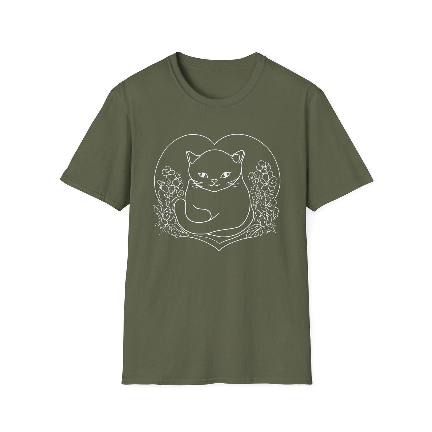 Heartful Wildflower Cat T-Shirt