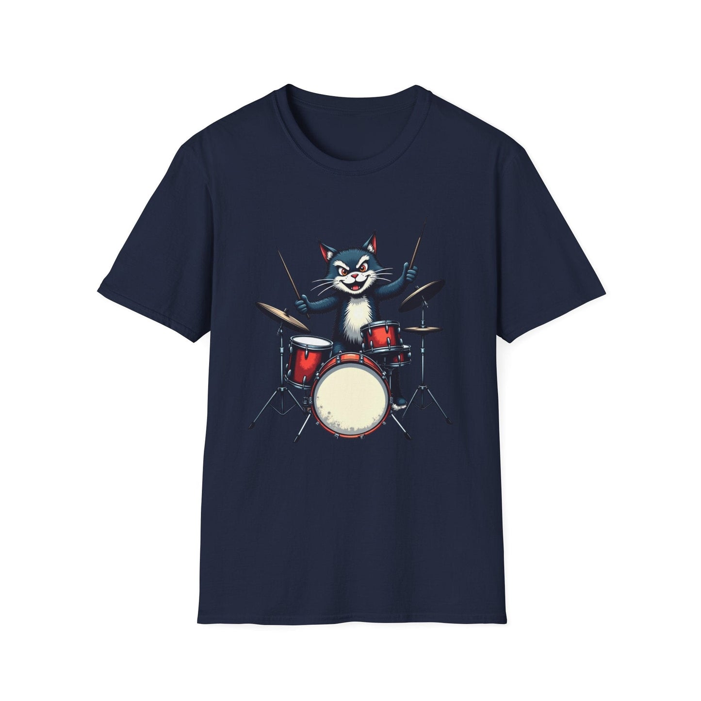 Rock ‘n’ Roll Kitty Drummer T-Shirt