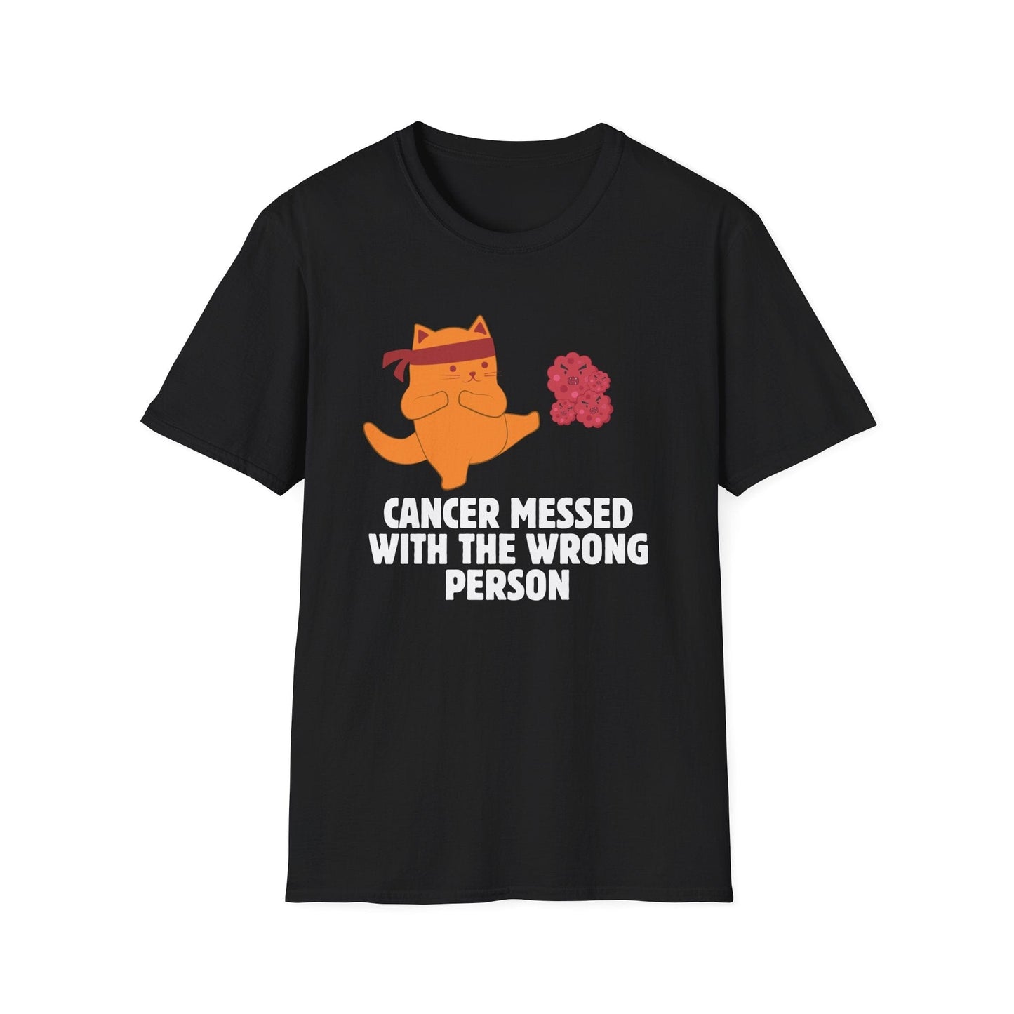 Cancer Messed With the Wrong Person Ninja Cat T-Shirt