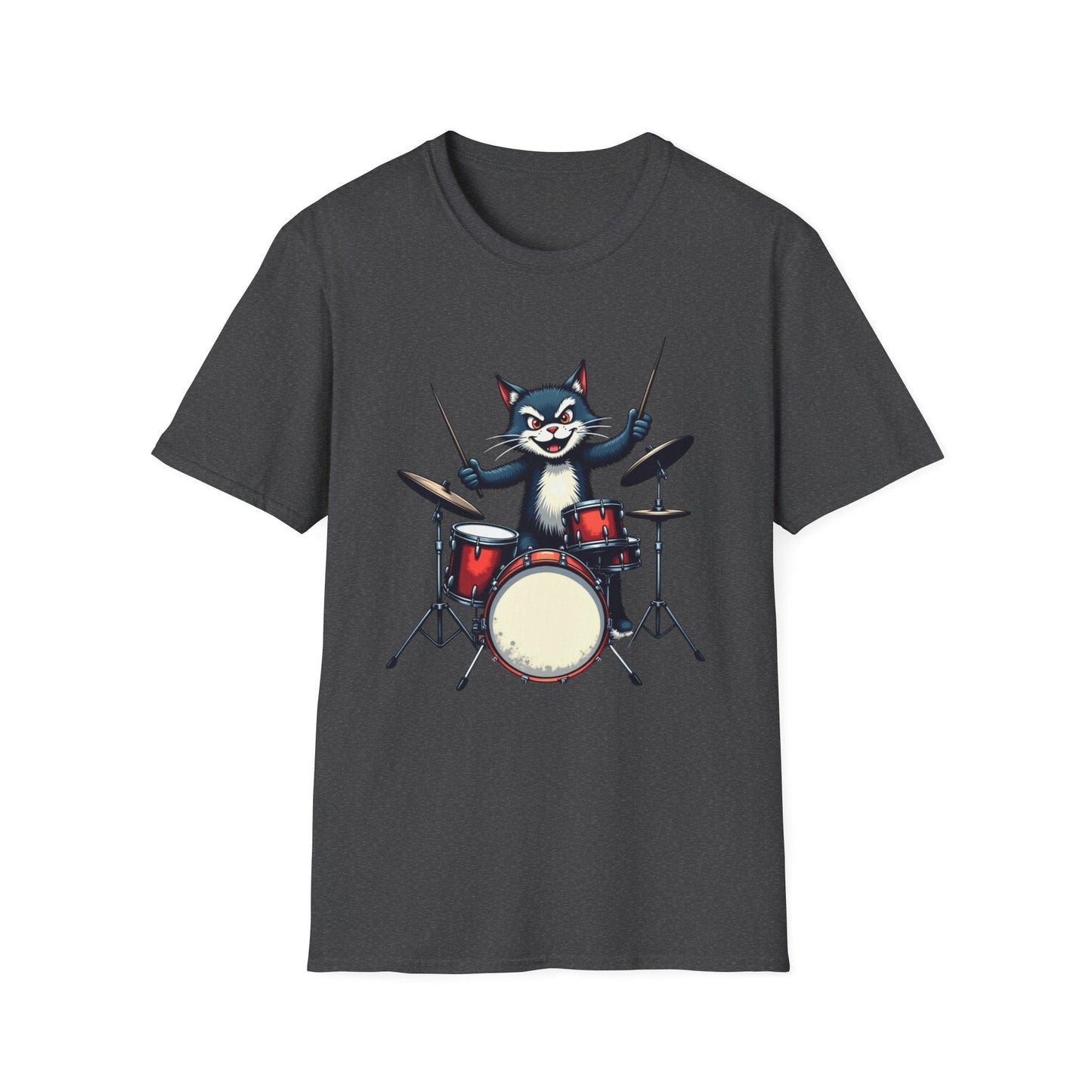 Rock ‘n’ Roll Kitty Drummer T-Shirt