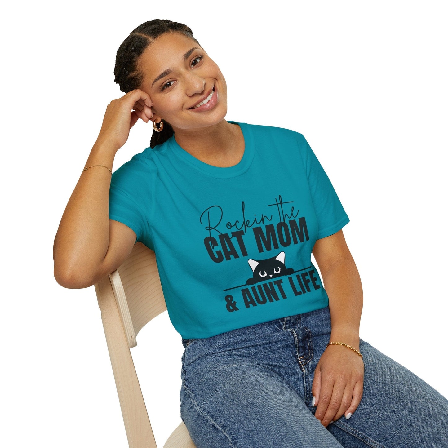 Rockin’ the Cat Mom & Aunt Life T-Shirt