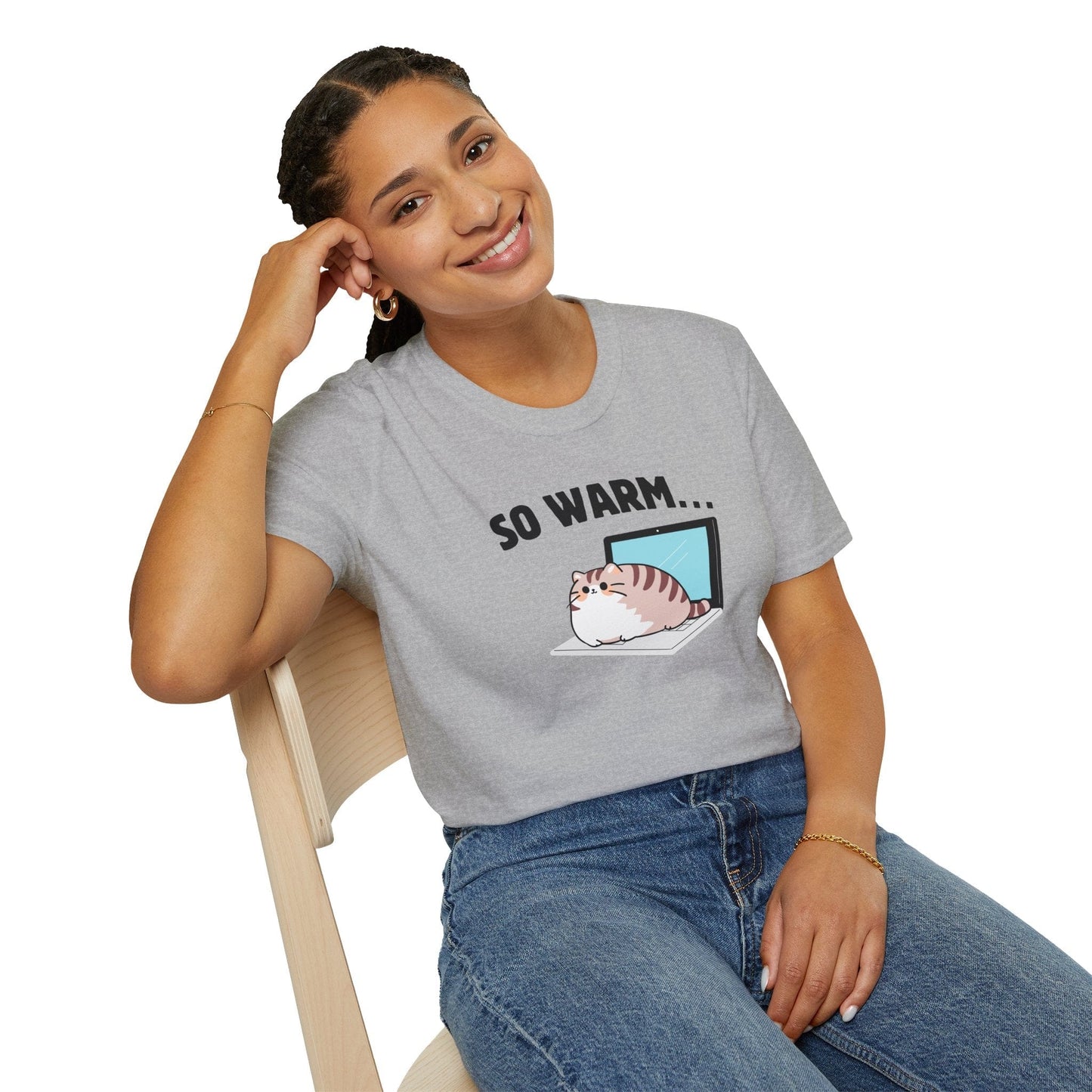 So Warm Laptop Cat T-Shirt
