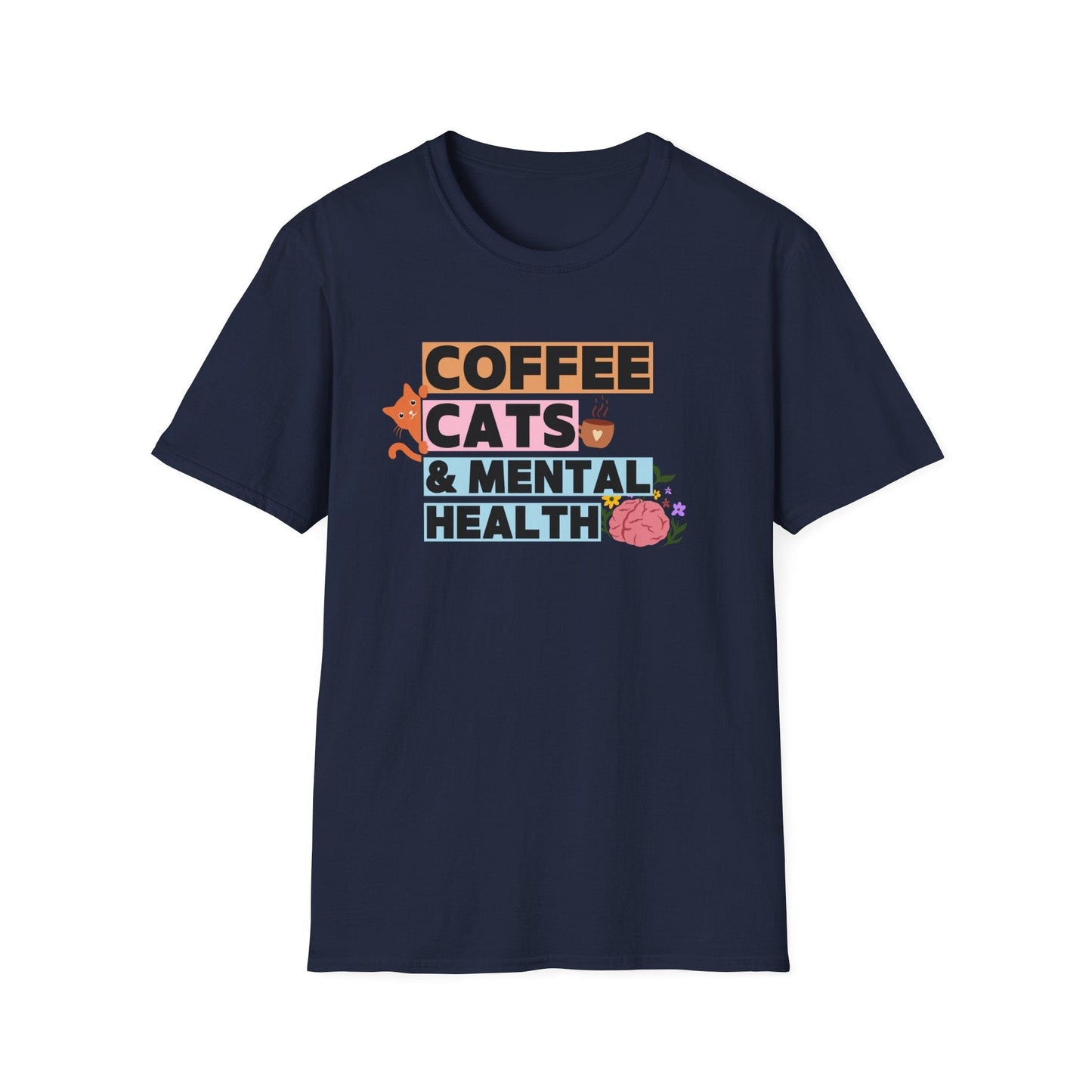 Coffee, Cats & Mental Health T-Shirt