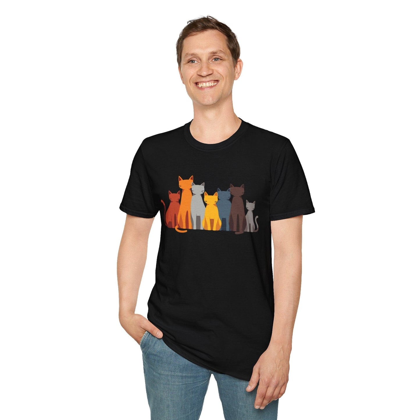 Cat Crowd Color Block T-Shirt