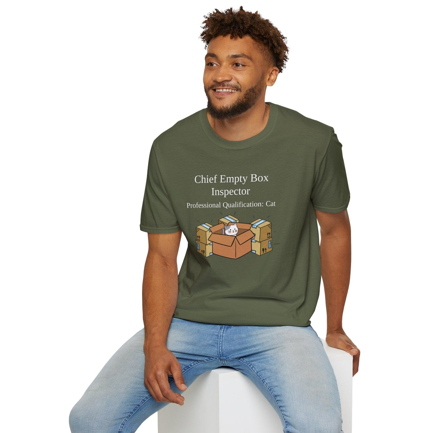 Chief Empty Box Inspector Cat T-Shirt