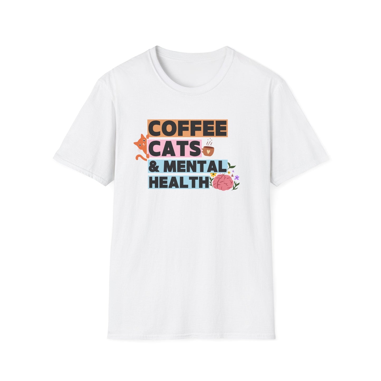 Coffee, Cats & Mental Health T-Shirt