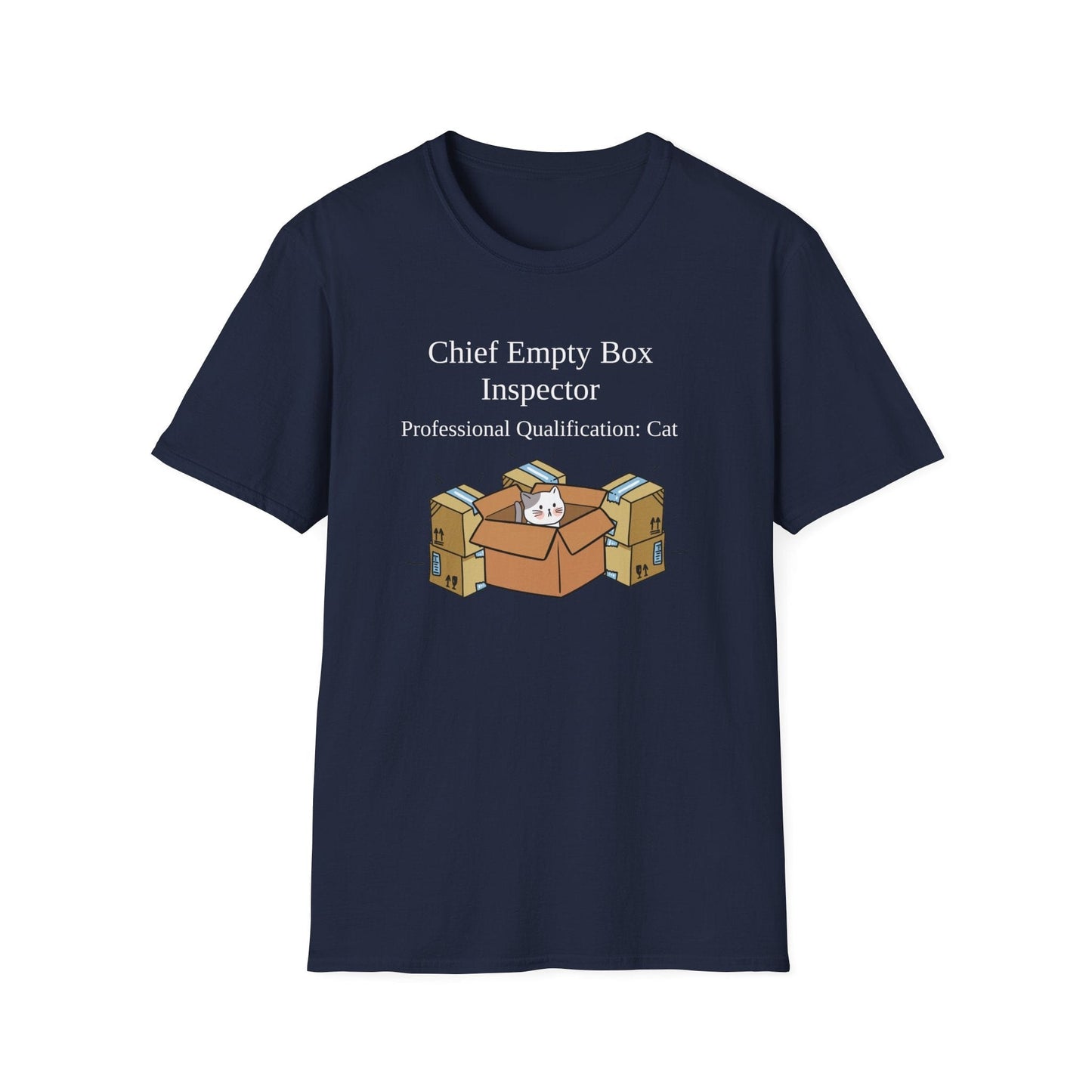 Chief Empty Box Inspector Cat T-Shirt