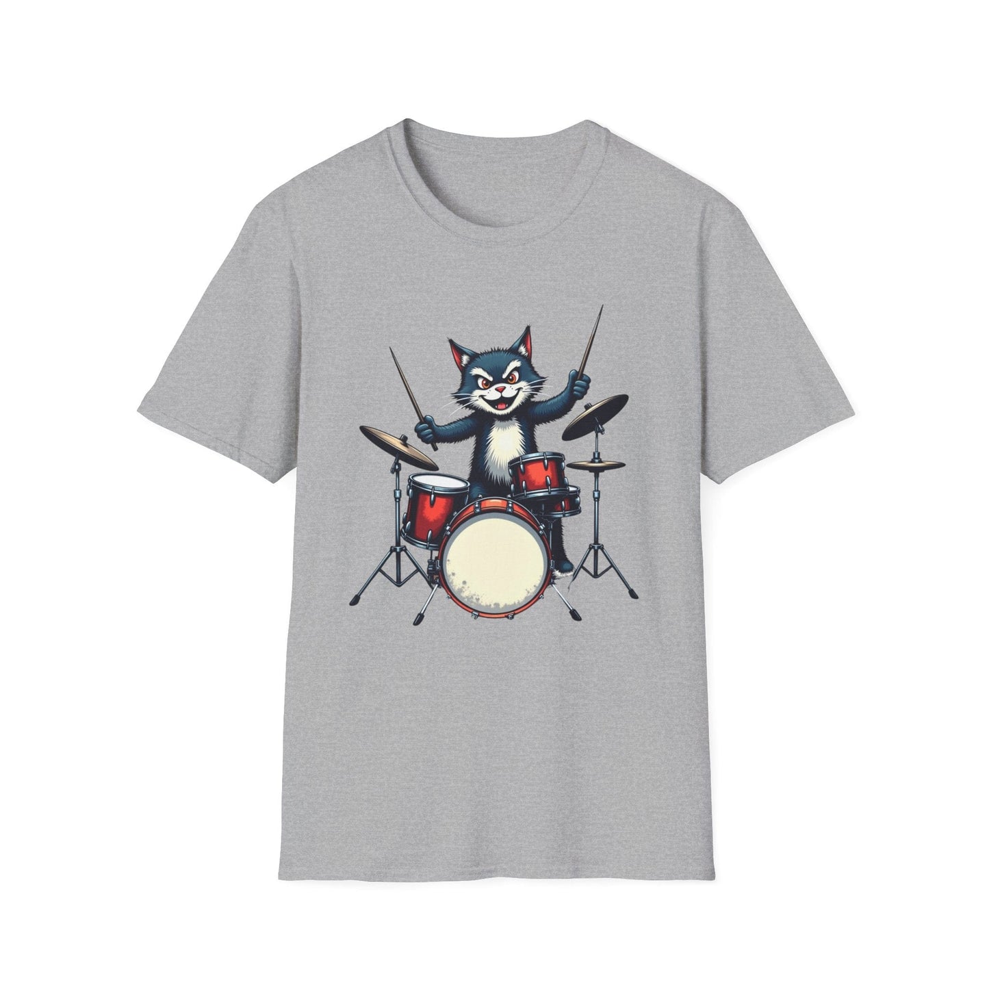 Rock ‘n’ Roll Kitty Drummer T-Shirt