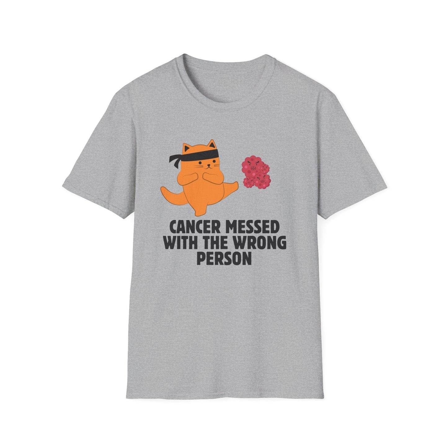 Cancer Messed With the Wrong Person Ninja Cat T-Shirt