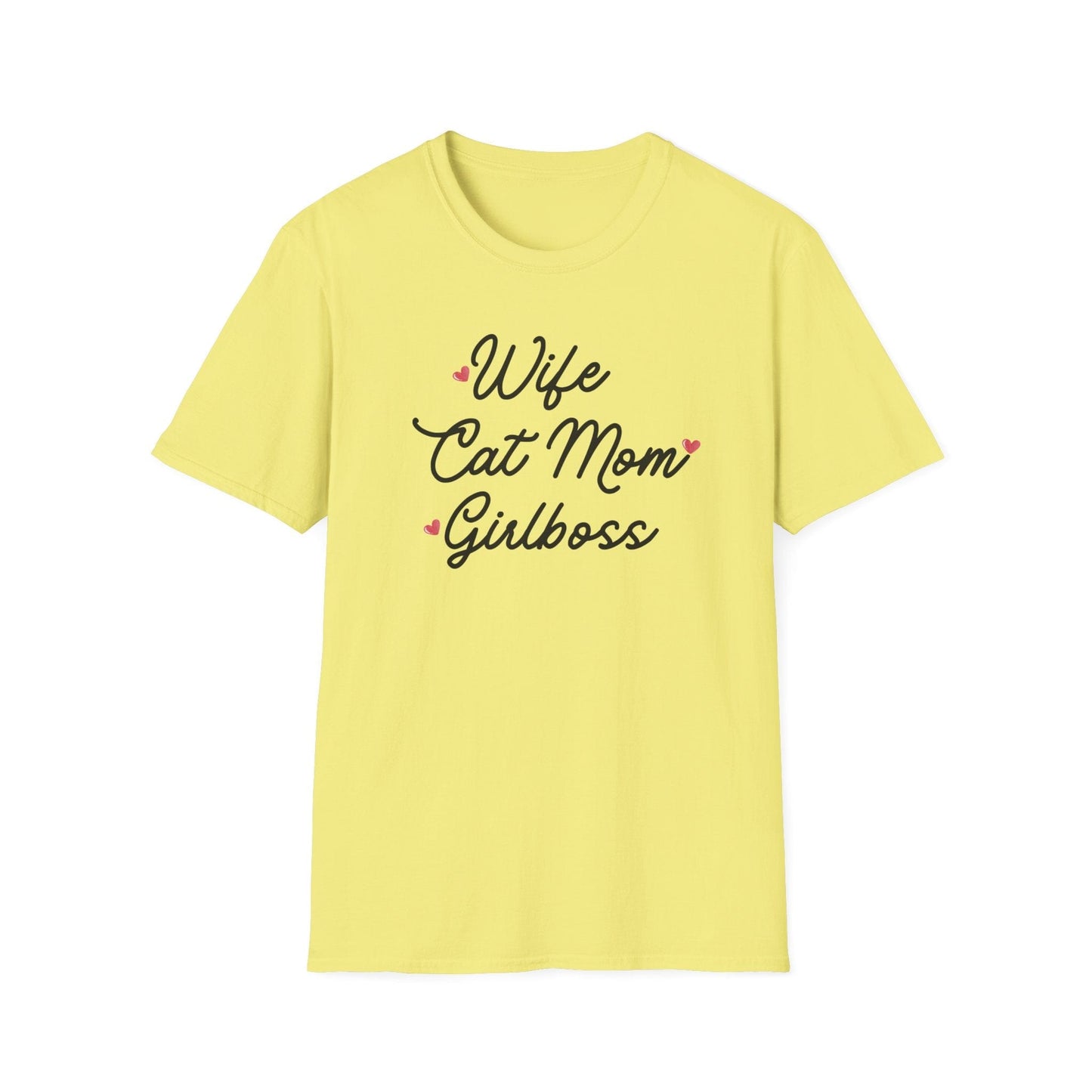Wife Cat Mom Girlboss T-Shirt