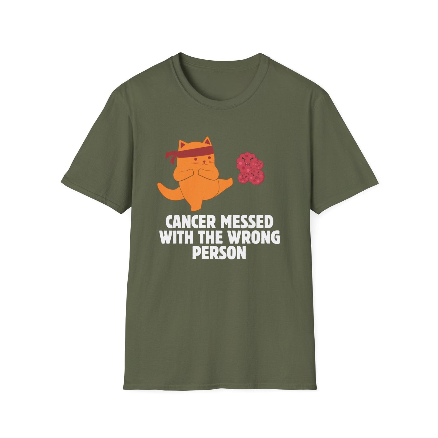 Cancer Messed With the Wrong Person Ninja Cat T-Shirt