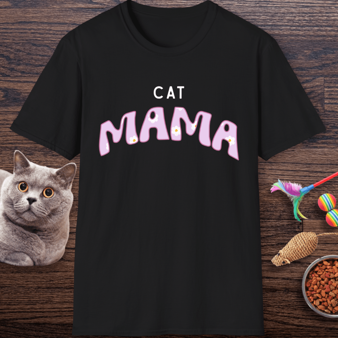 Cat Mama Daisy Purple T-Shirt