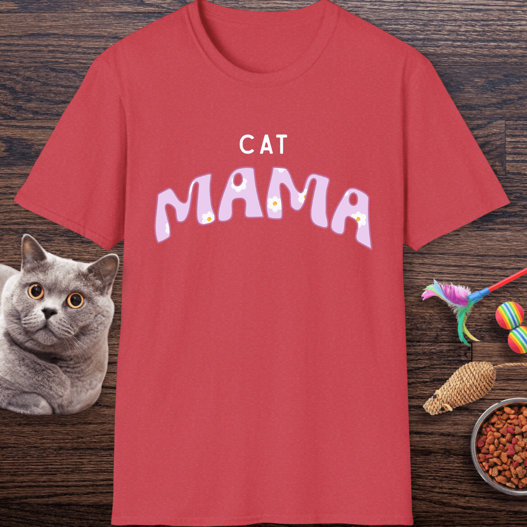 Cat Mama Daisy Purple T-Shirt