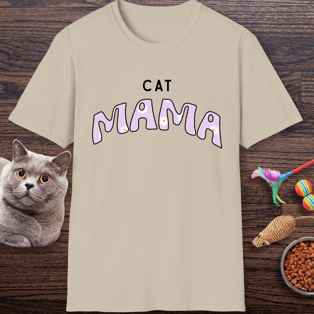 Cat Mama Daisy Purple T-Shirt