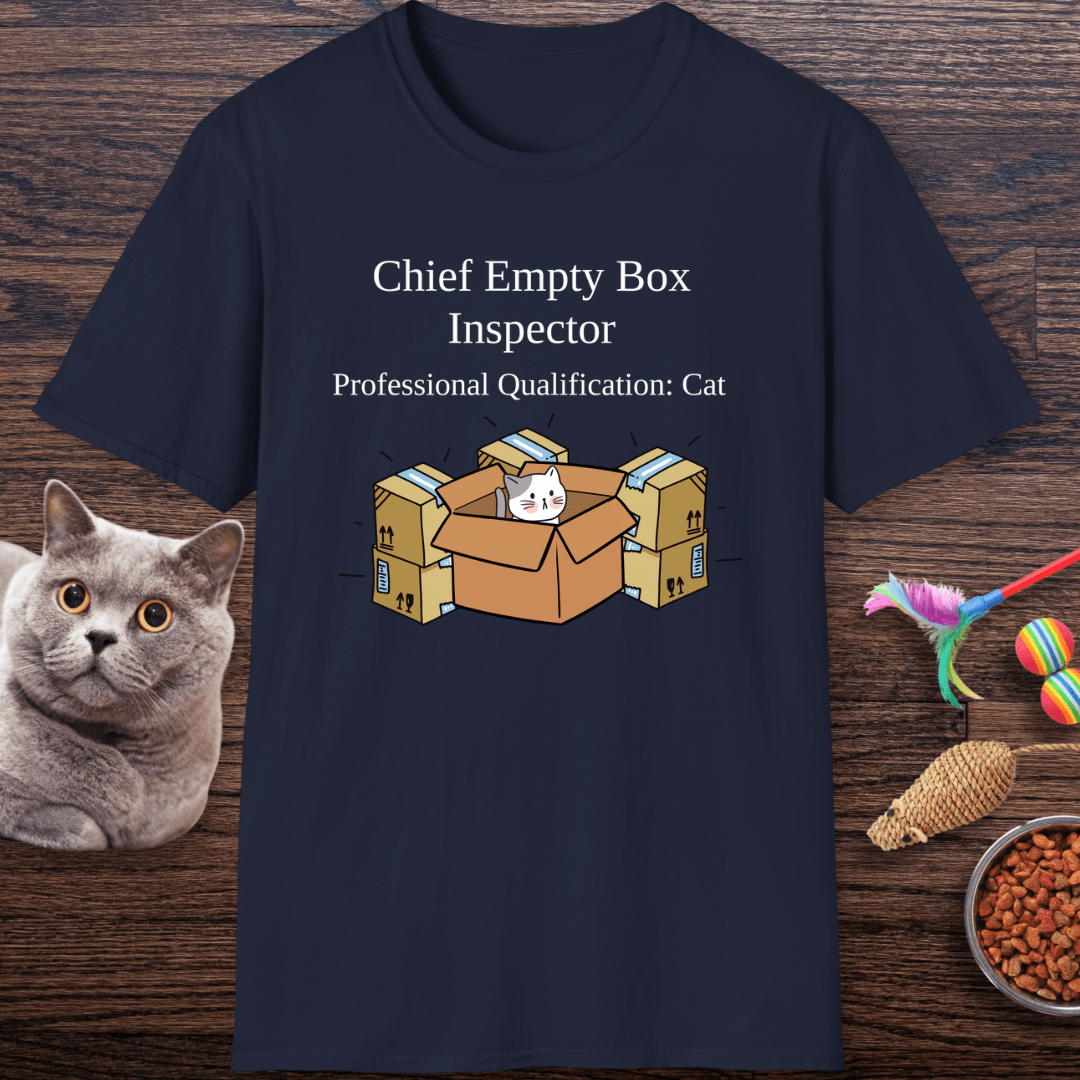 Chief Empty Box Inspector Cat T-Shirt
