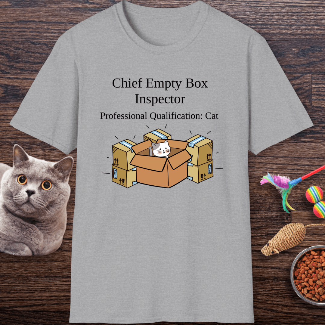 Chief Empty Box Inspector Cat T-Shirt