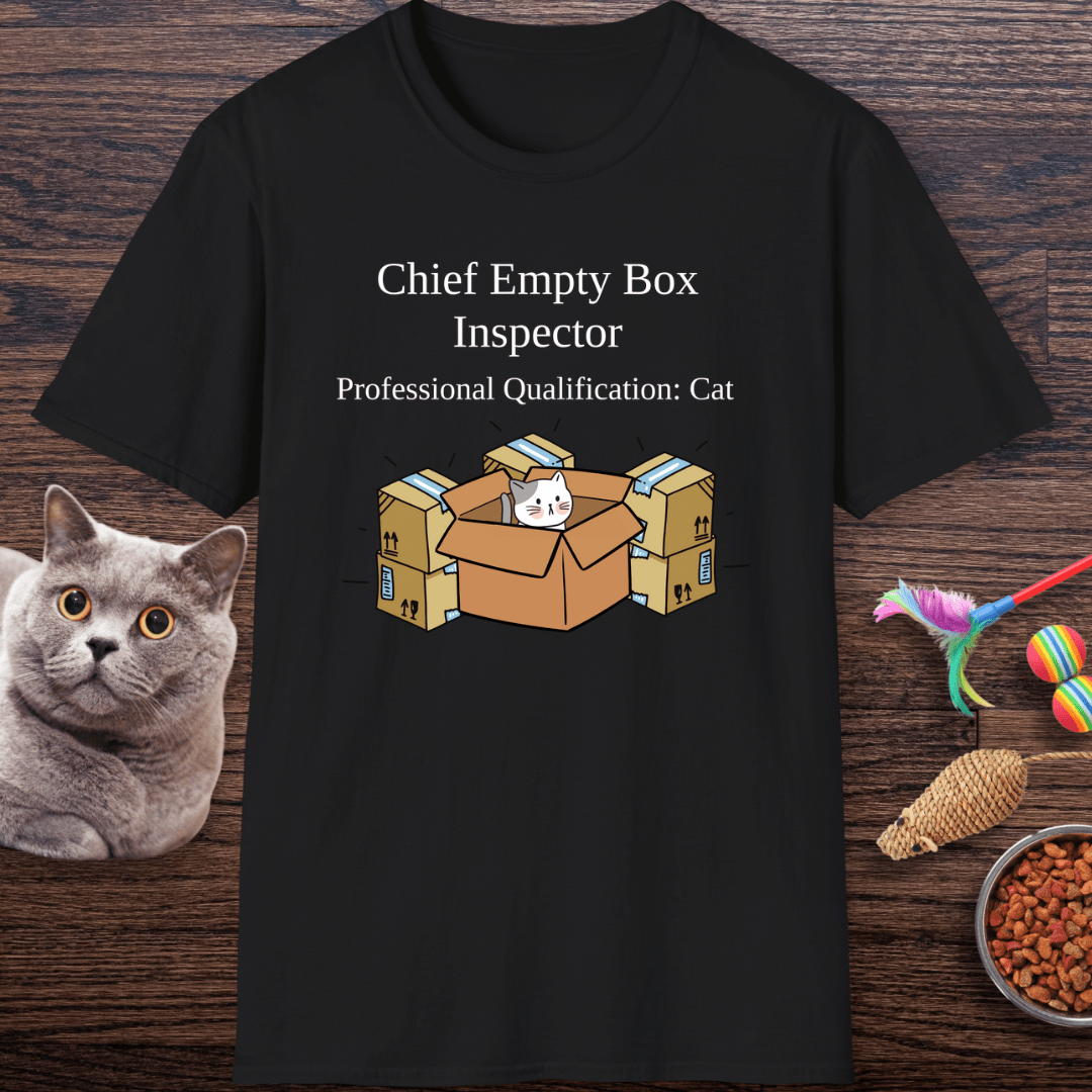 Chief Empty Box Inspector Cat T-Shirt