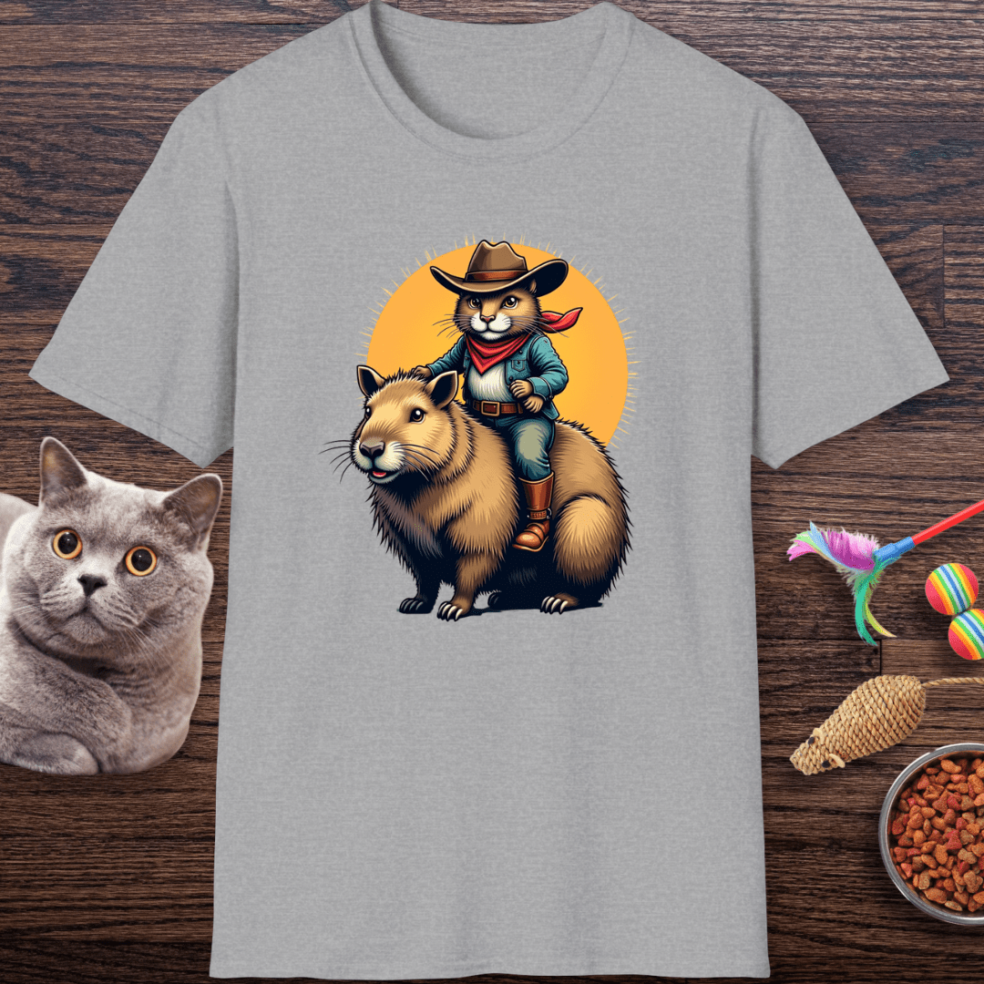 Cowboy Cat Riding Capybara T-Shirt