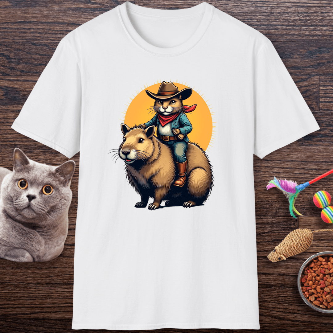 Cowboy Cat Riding Capybara T-Shirt