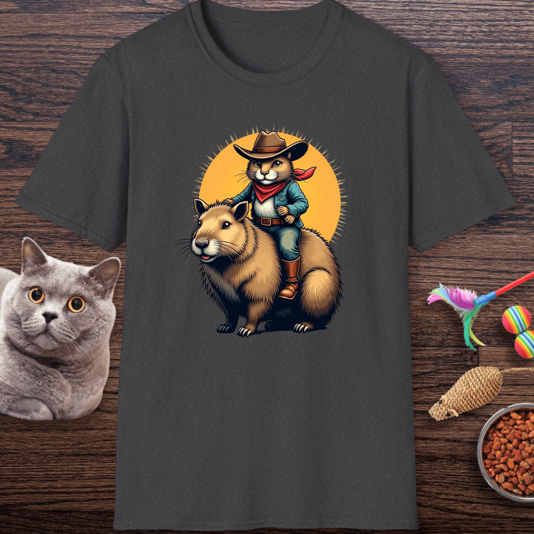 Cowboy Cat Riding Capybara T-Shirt