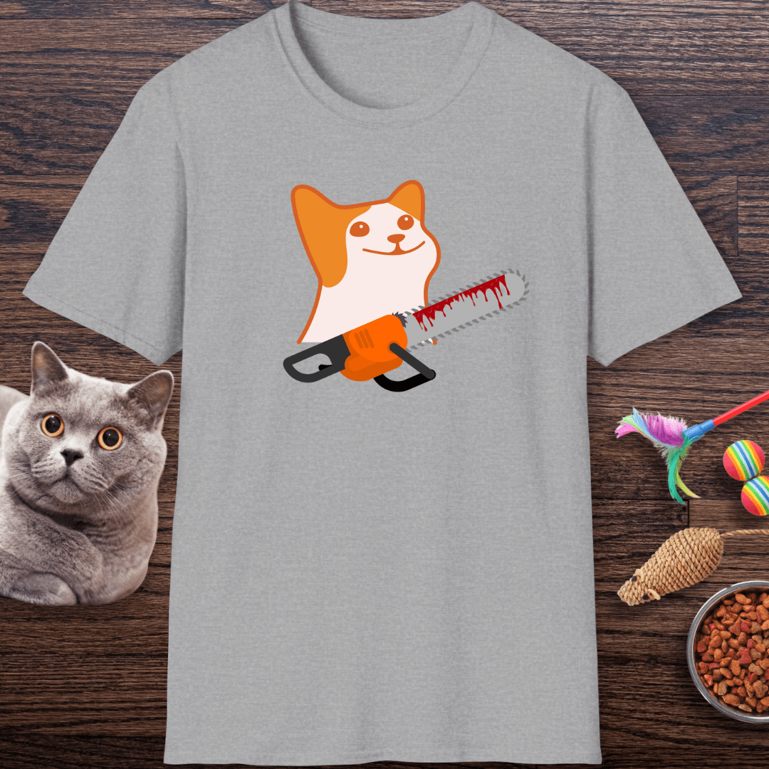 Creepy Cat With Chainsaw T-Shirt