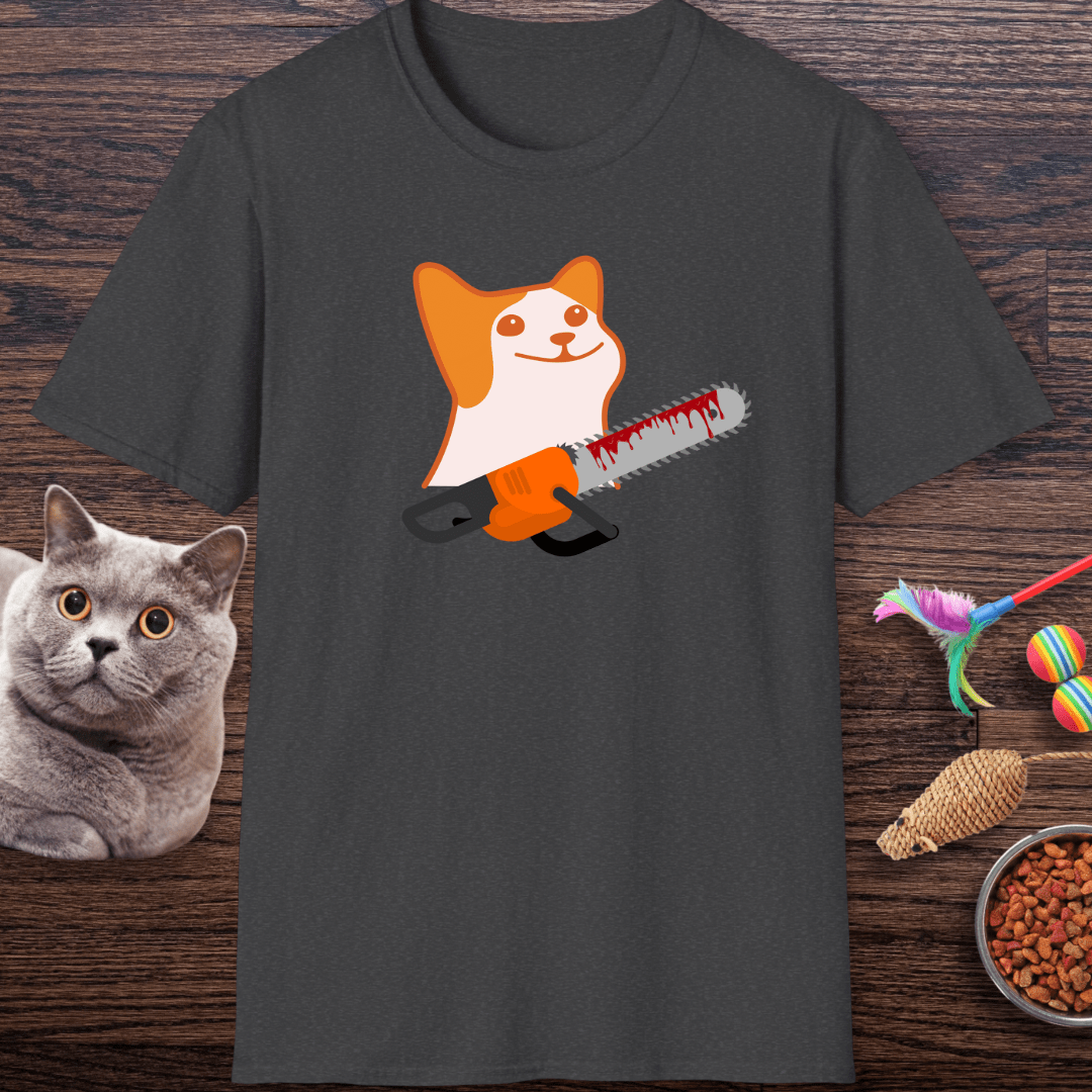 Creepy Cat With Chainsaw T-Shirt