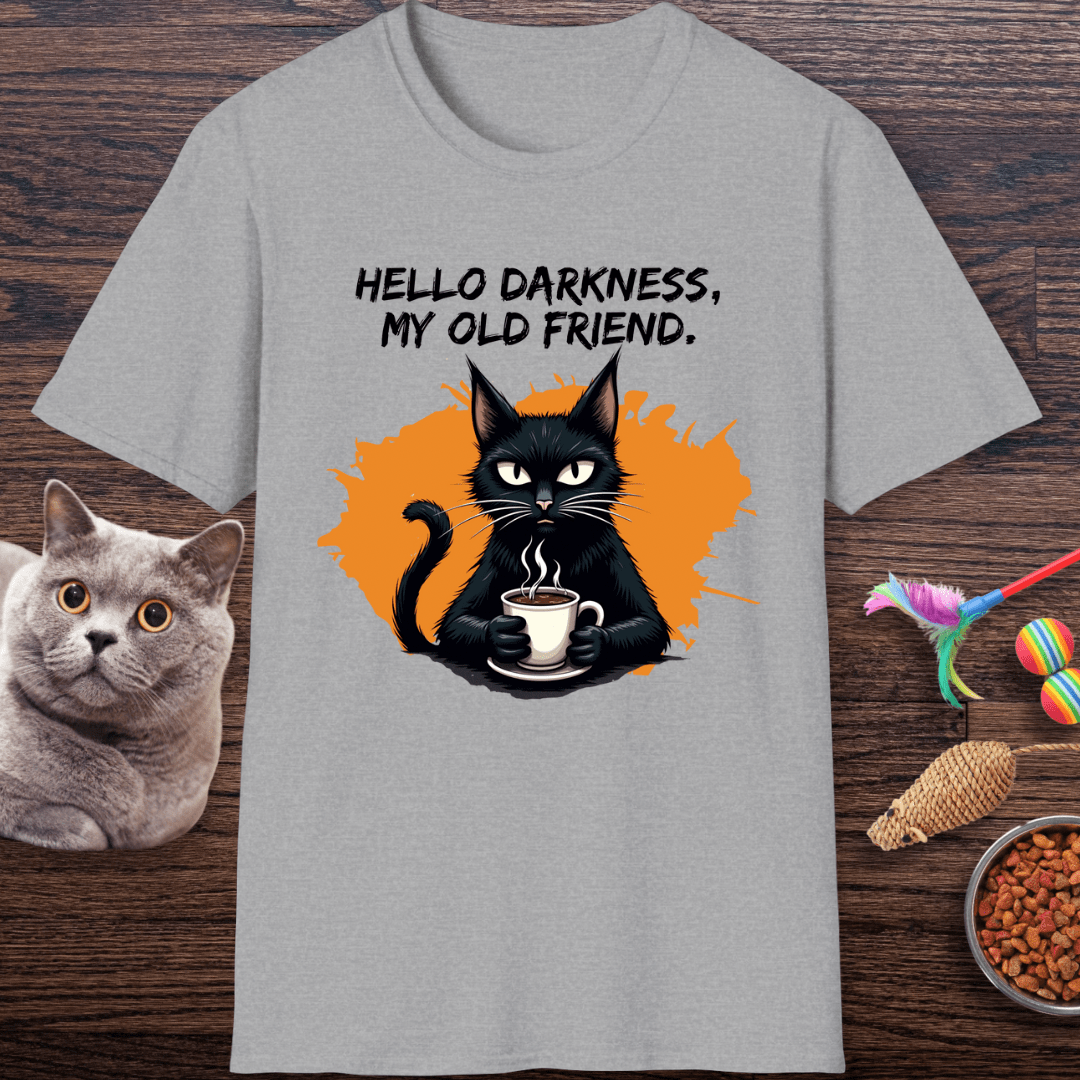 Hello Darkness, My Old Friend (Coffee Cat) T-Shirt