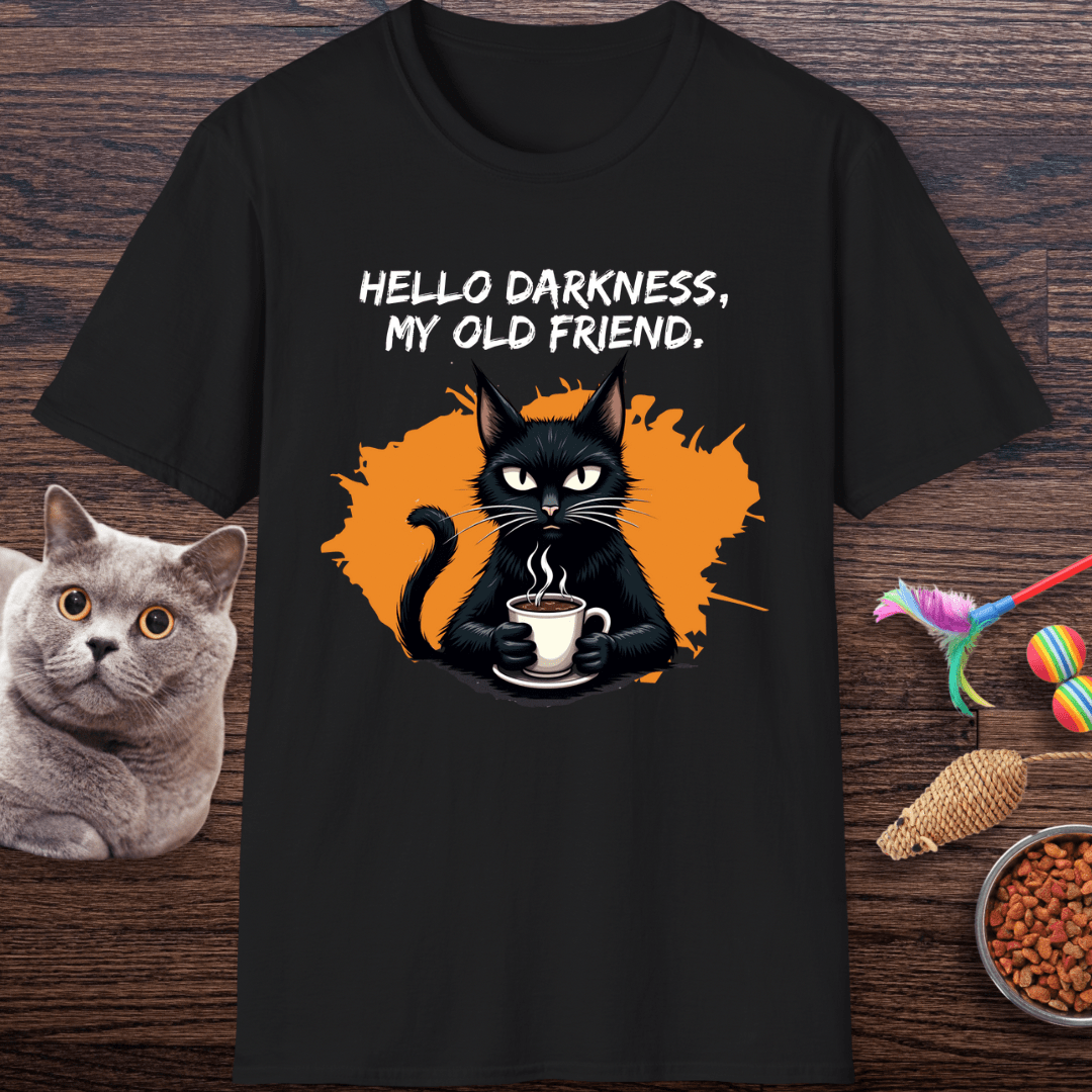 Hello Darkness, My Old Friend (Coffee Cat) T-Shirt