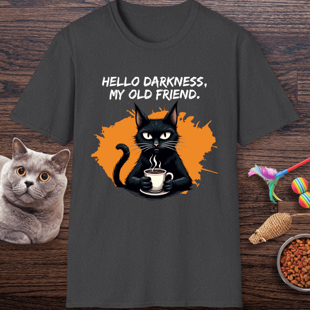 Hello Darkness, My Old Friend (Coffee Cat) T-Shirt