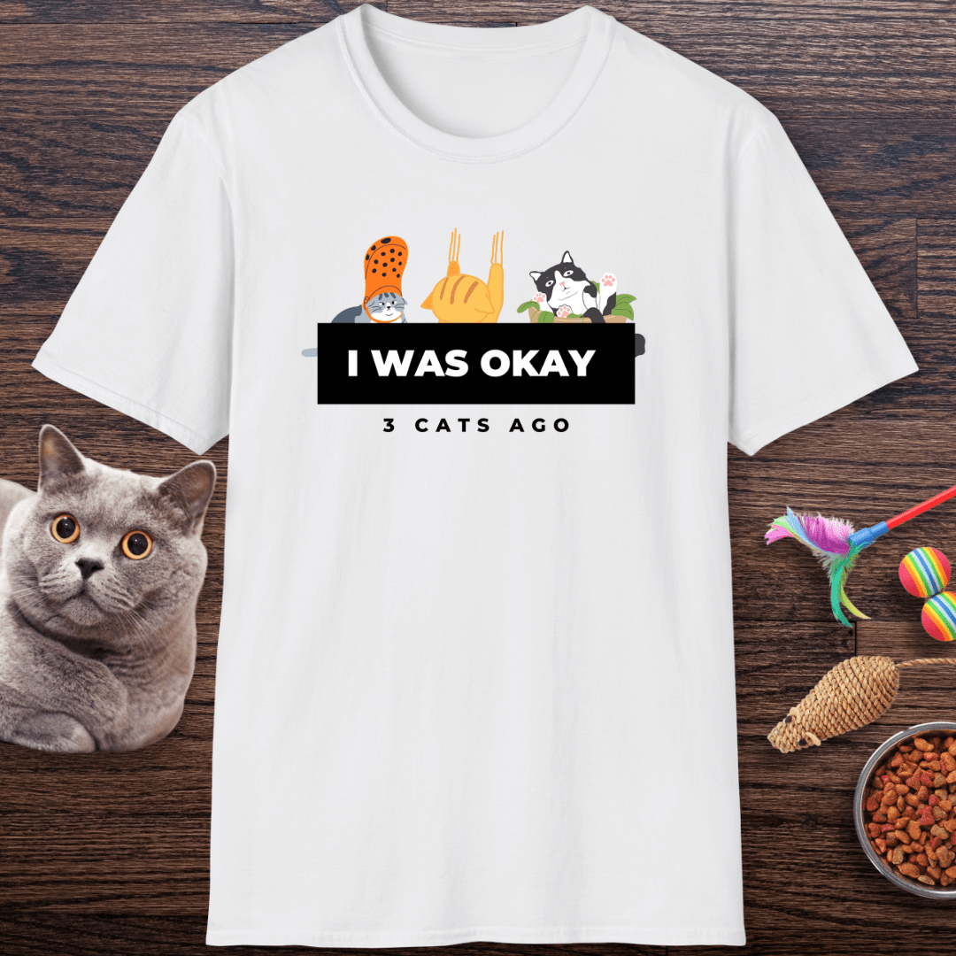 I Was Okay 3 Cats Ago T-Shirt