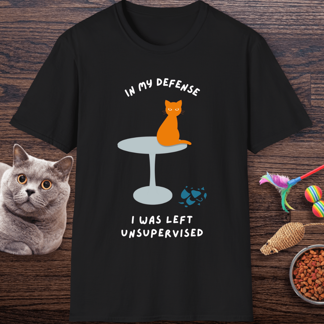 In My Defense I Was Left Unsupervised Cat T-Shirt