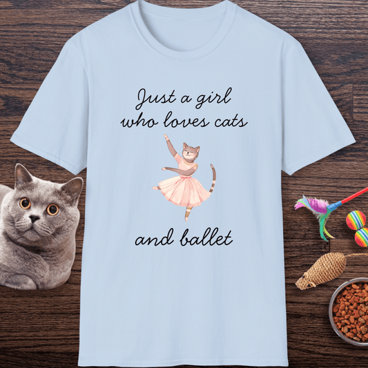 Just a Girl Who Loves Cats and Ballet T-Shirt