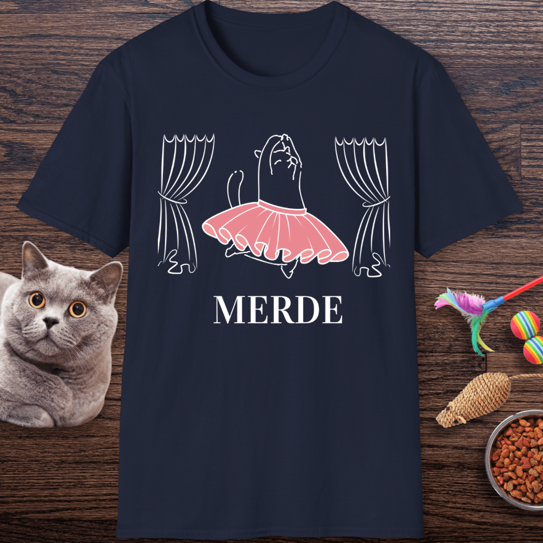 Merde - Break a Leg Ballet Cat T-Shirt