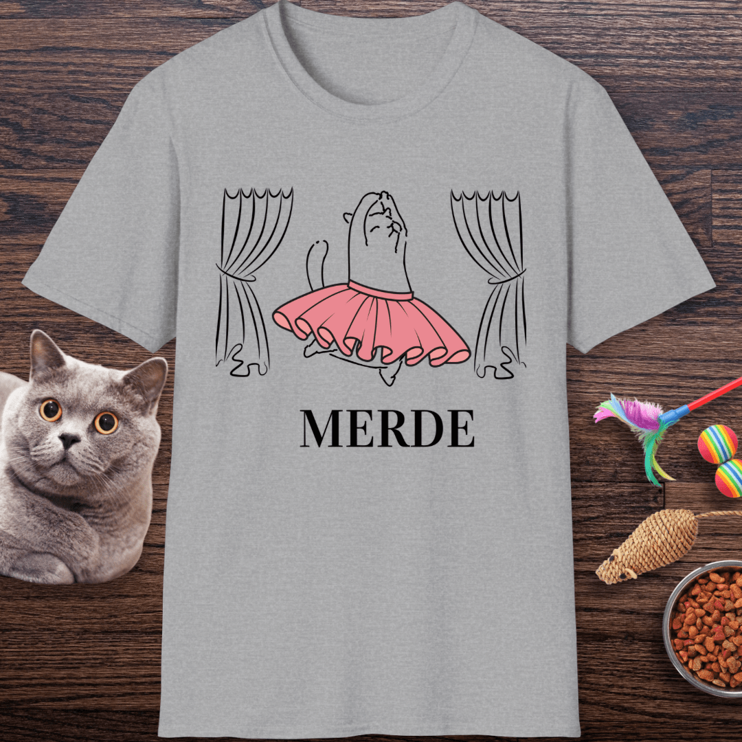 Merde - Break a Leg Ballet Cat T-Shirt