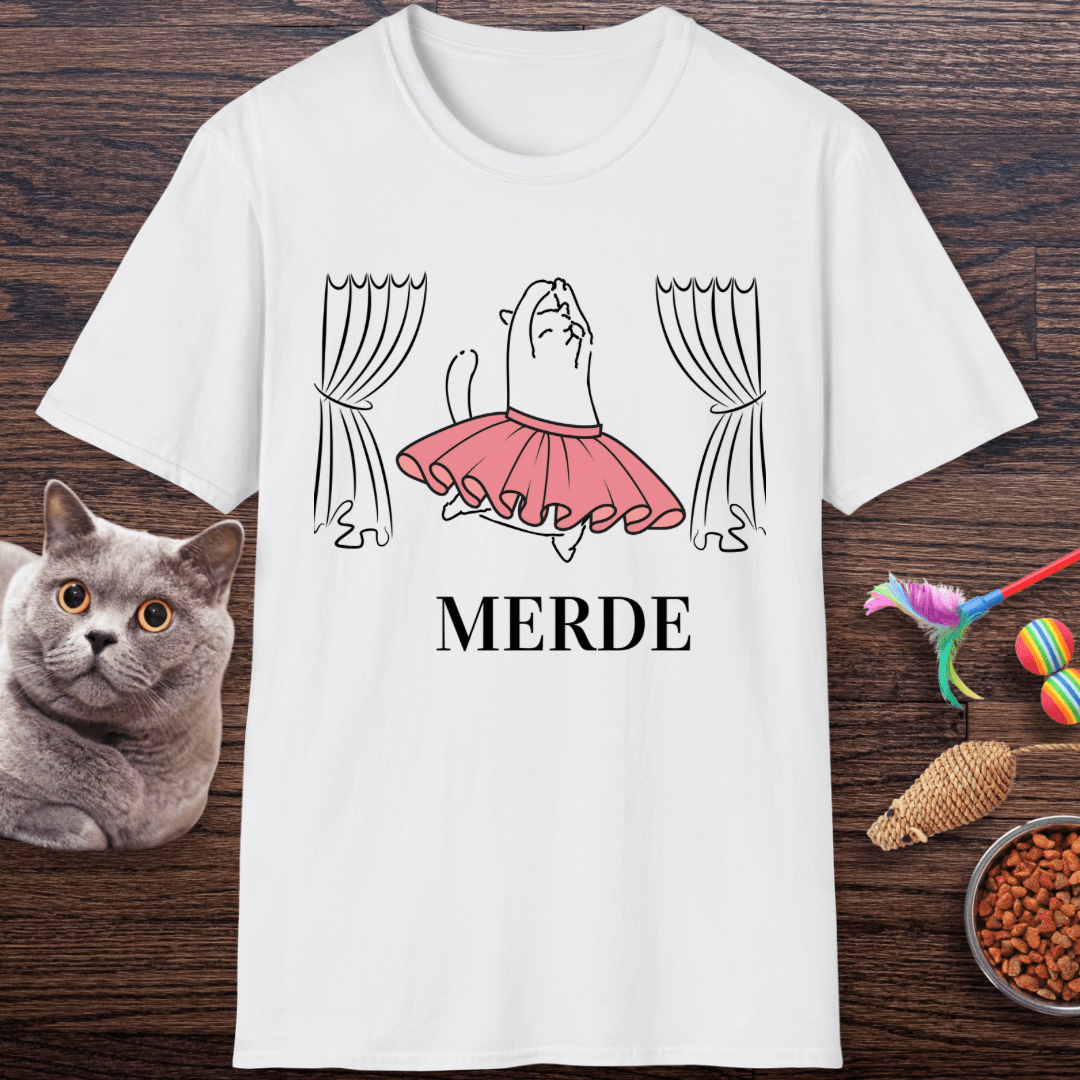 Merde - Break a Leg Ballet Cat T-Shirt