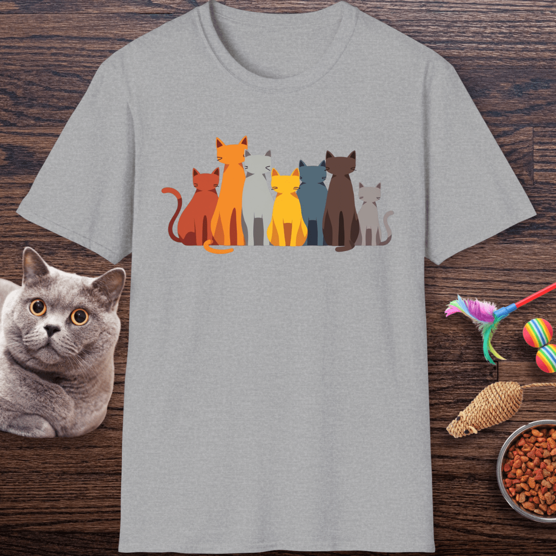 Cat Crowd Color Block T-Shirt