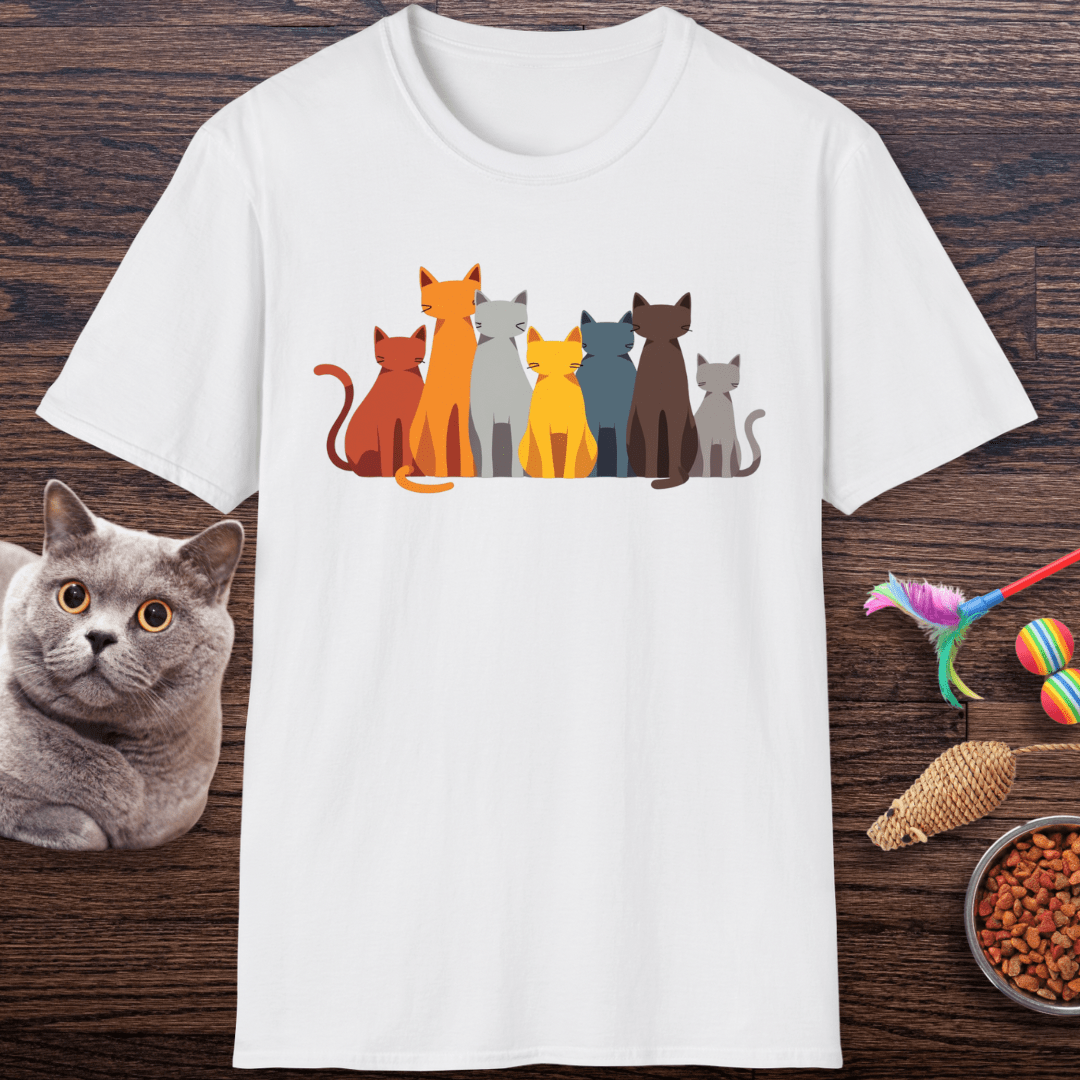 Cat Crowd Color Block T-Shirt