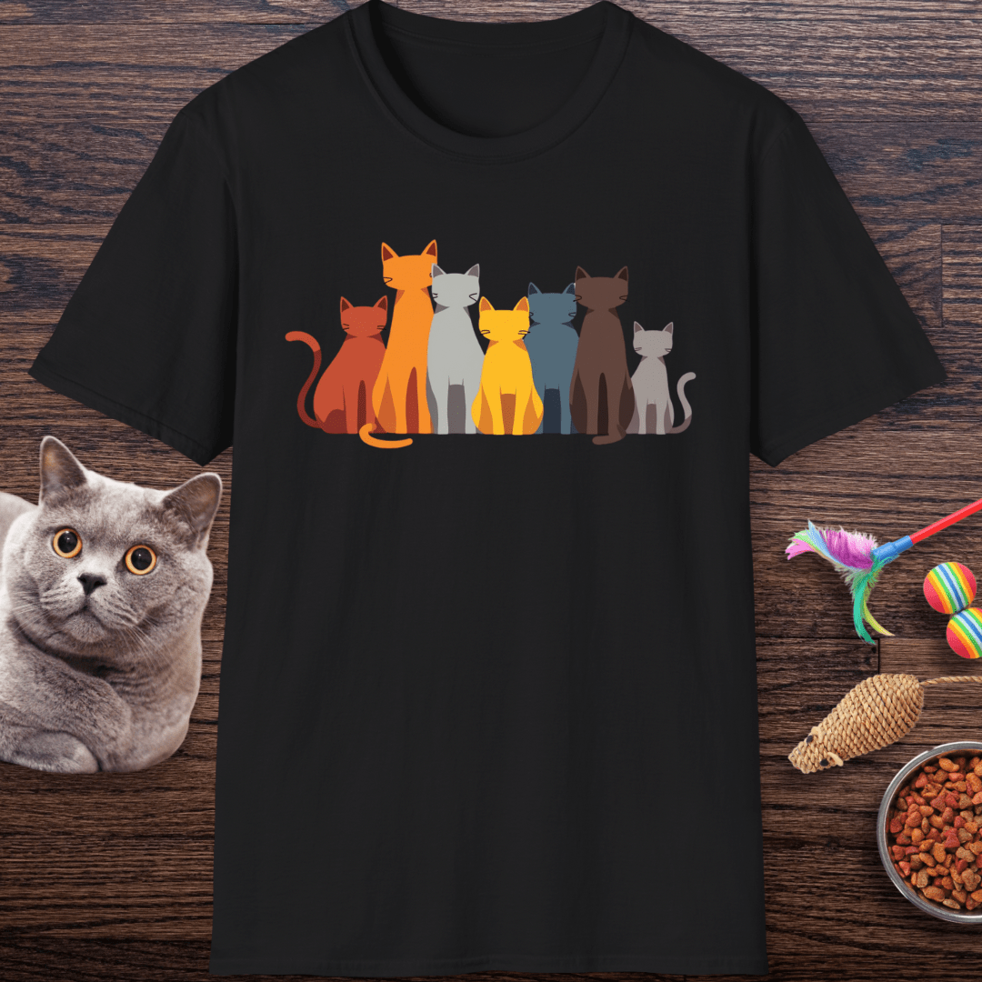 Cat Crowd Color Block T-Shirt