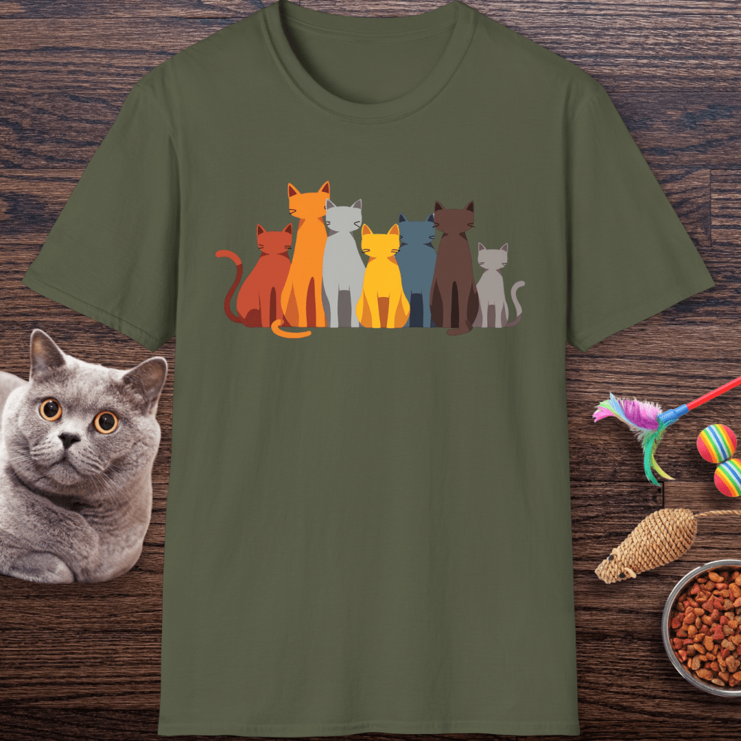 Cat Crowd Color Block T-Shirt