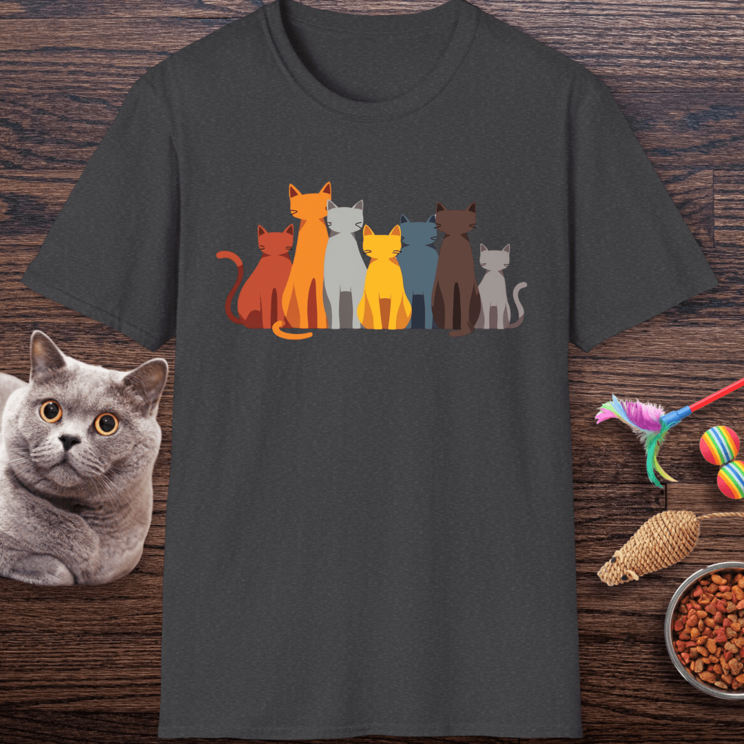Cat Crowd Color Block T-Shirt