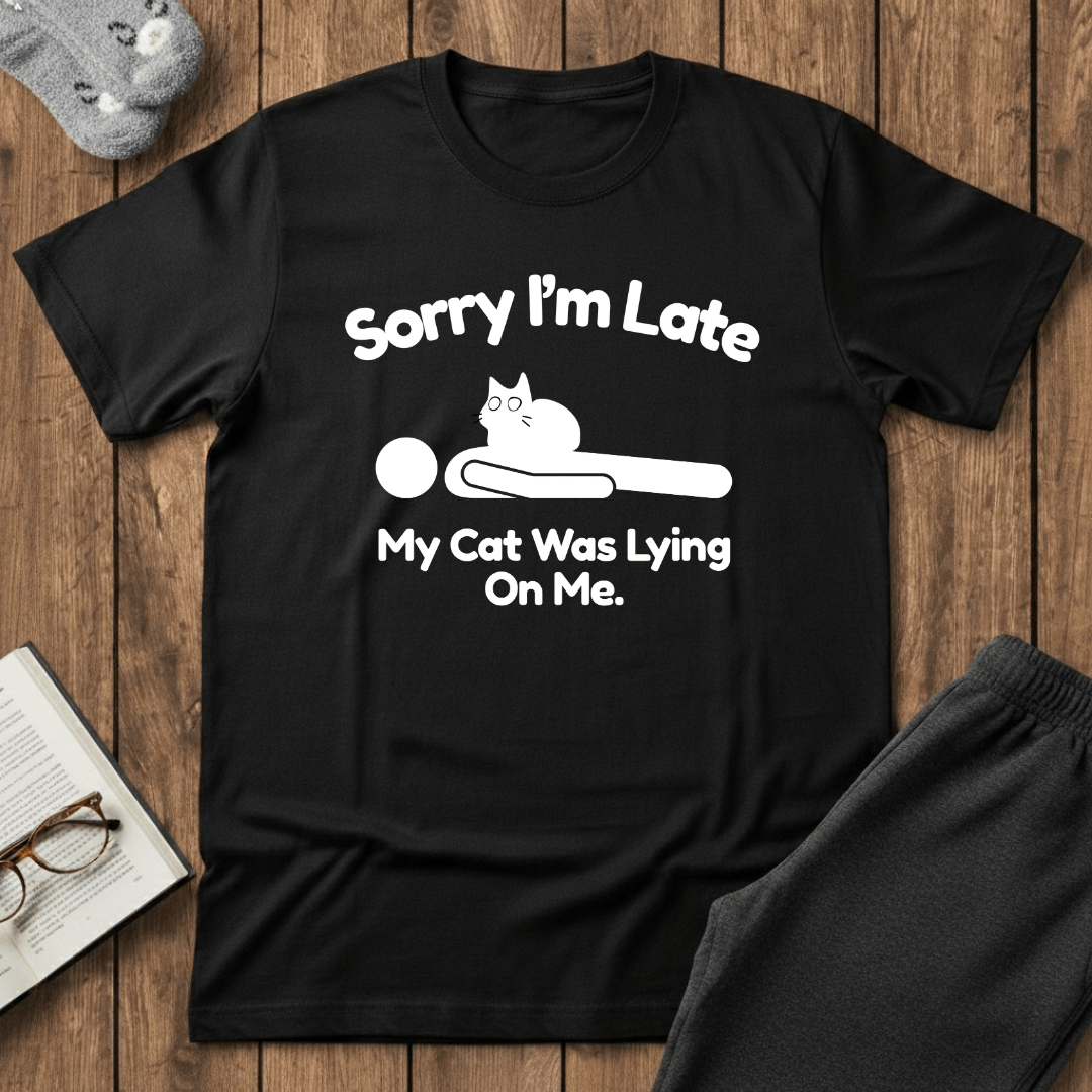 Sorry I’m Late My Cat Was Lying On Me T-Shirt